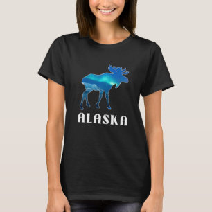 Alaska-Tag-Elch-Aurora Borealis-Norderlicht T-Shirt
