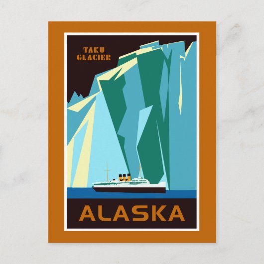 Alaska Taku Glacier Retro Vintage Reise Postkarte (Vorderseite)