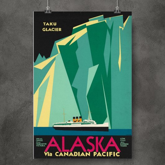 Alaska Taku Glacier Vintag America Poster