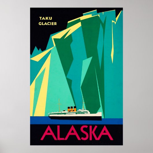Alaska Taku Glacier Vintage Travel Poster (Vorne)