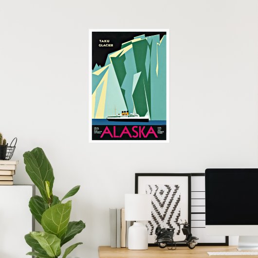 Alaska Taku Glacier Vintage Travel Poster (Heimbüro)