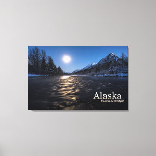 Alaska-Tanz im Mondschein Leinwanddruck