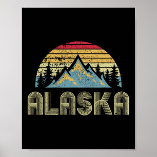 Alaska Tee - Retro Vintage Berge Natur Wandern Poster