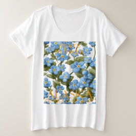 Alaska Territoriale Blume Artistic Vergiss-Me-not Große Größe T-Shirt