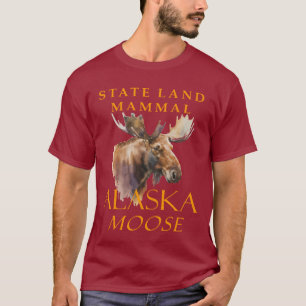Alaska Territory Land Säugetier Der Elch Künstleri T-Shirt