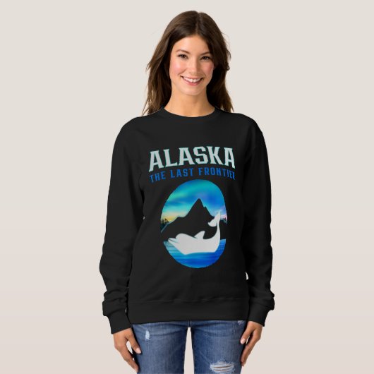 Alaska The Last Frontier Dolphin Alaska State USA Sweatshirt (Vorne ganz)