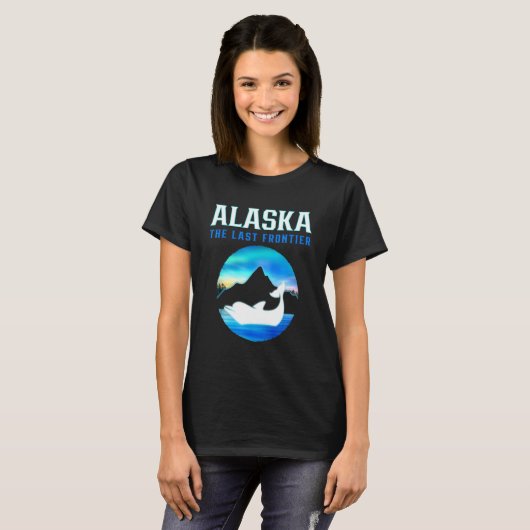 Alaska The Last Frontier Dolphin Alaska State USA T-Shirt (Vorne ganz)