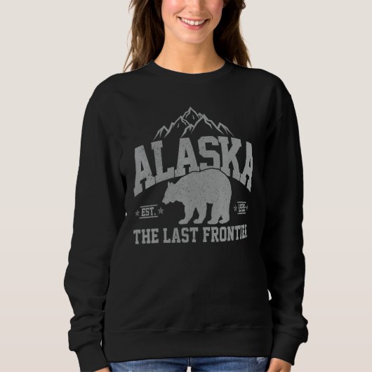 Alaska The Last Frontier EST 1959 Grizzly Bear Mou Sweatshirt (Vorderseite)