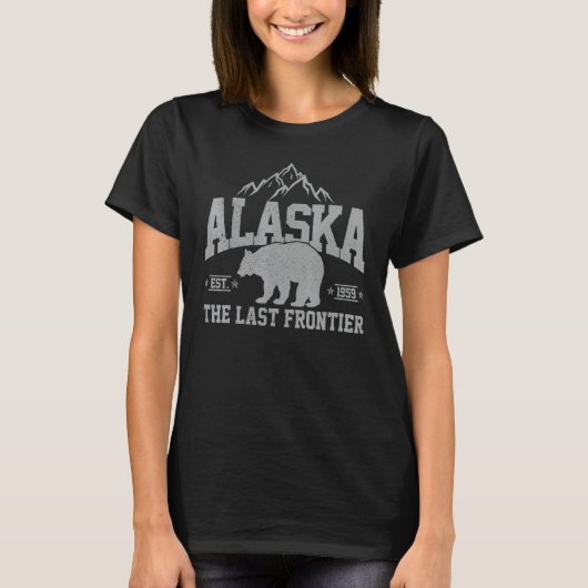 Alaska The Last Frontier EST 1959 Grizzly Bear Mou T-Shirt (Vorderseite)
