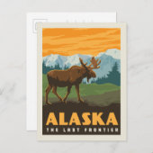 Alaska | The Last Frontier - Moose Postkarte (Vorne/Hinten)