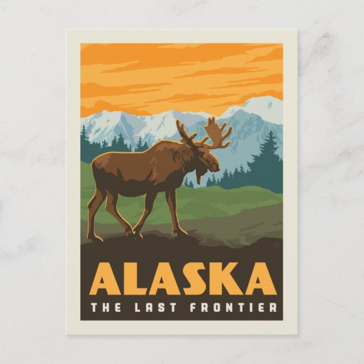 Alaska | The Last Frontier - Moose Postkarte (Vorderseite)