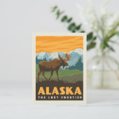 Alaska | The Last Frontier - Moose Postkarte (Stehend Vorderseite)