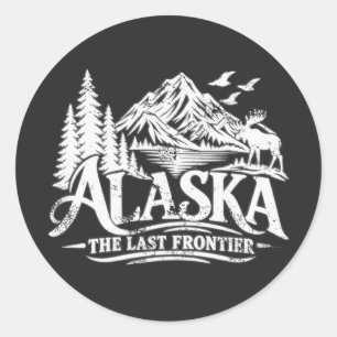 Alaska The Last Frontier Runder Aufkleber