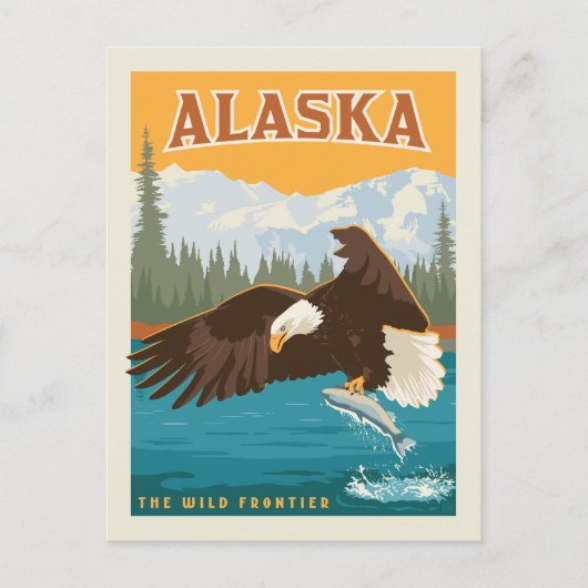 Alaska | The Wild Frontier - Eagle Postkarte (Vorderseite)