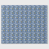 Alaska-Tier-Toile (auf Blau) Geschenkpapier (Flach)