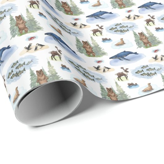Alaska Tier-Toile (Originalfarben)  Geschenkpapier (Rolleneckpunkt)