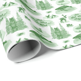 Alaska Tier-Toile (Smaragdgrün) Geschenkpapier
