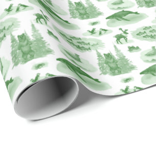 Alaska Tier-Toile (Smaragdgrün) Geschenkpapier