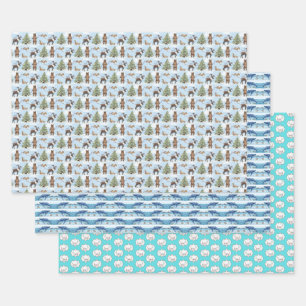 Alaska-Tiere Feiertags-Geschenkpapier Geschenkpapier Set