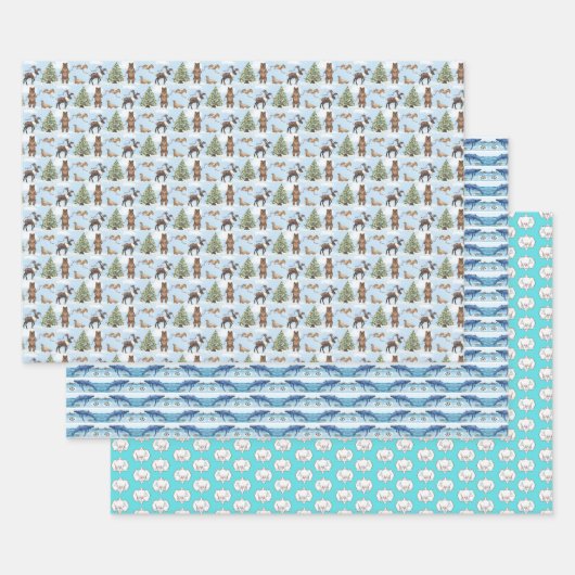 Alaska-Tiere Feiertags-Geschenkpapier Geschenkpapier Set (Set)