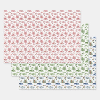 Alaska Toile Wrapping Paper Geschenkpapier Set