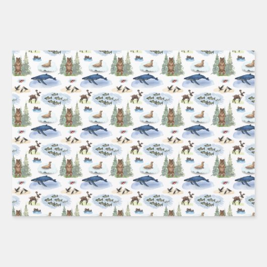 Alaska Toile Wrapping Paper Geschenkpapier Set (Vorderseite 3)