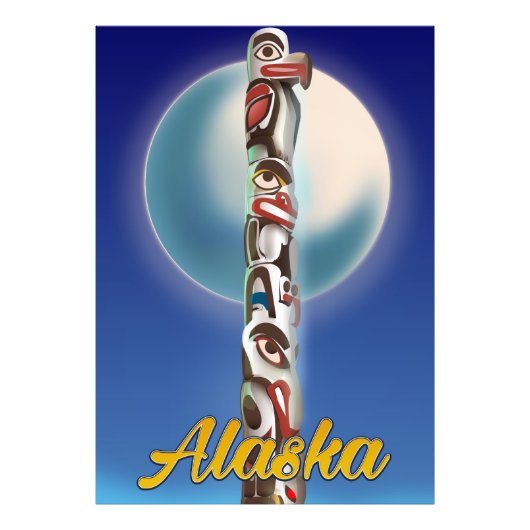 Alaska Totem Pole Travel Print Fotodruck (Vorne)