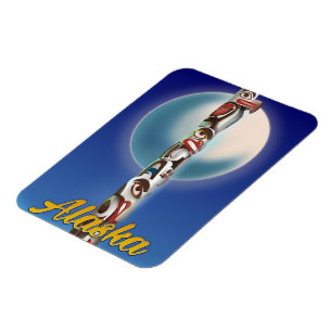 Alaska Totem Pole Travel Print Magnet