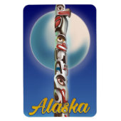 Alaska Totem Pole Travel Print Magnet (Vertikal)