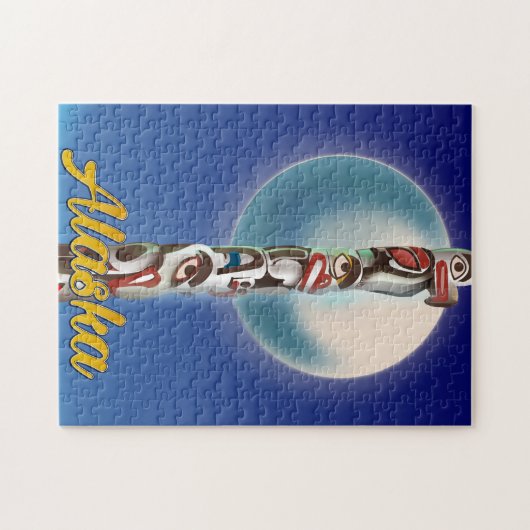 Alaska Totem Pole Travel Print Puzzle (Horizontal)