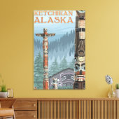 Alaska Totem Poles - Ketchikan, Alaska Leinwanddruck (Insitu (Wohnzimmer))