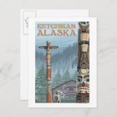 Alaska Totem Poles - Ketchikan, Alaska Postkarte (Vorne/Hinten)