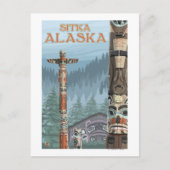 Alaska Totem Poles - Sitka, Alaska Postkarte (Vorderseite)