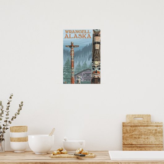 Alaska Totem Poles - Wrangell Alaska Poster (Küche)