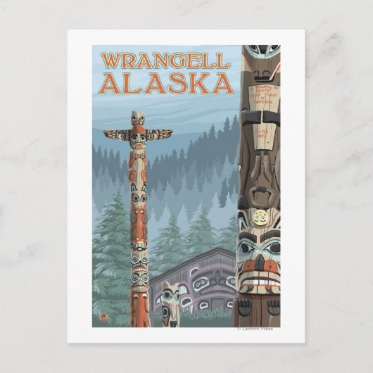 Alaska Totem Poles - Wrangell Alaska Postkarte (Vorderseite)