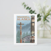 Alaska Totem Poles - Wrangell Alaska Postkarte (Stehend Vorderseite)