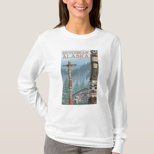 Alaska-Totempfähle - Ketchikan, Alaska T-Shirt (Vorderseite)