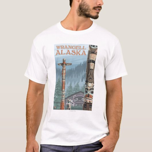 Alaska-Totempfähle - Wrangell Alaska T-Shirt (Vorderseite)