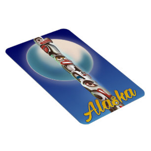 Alaska Totempole Reise Druck Magnet