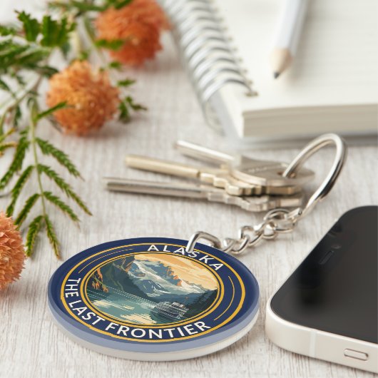 Alaska Travel Art Abzeichen Schlüsselanhänger (Vorderseite rechts)