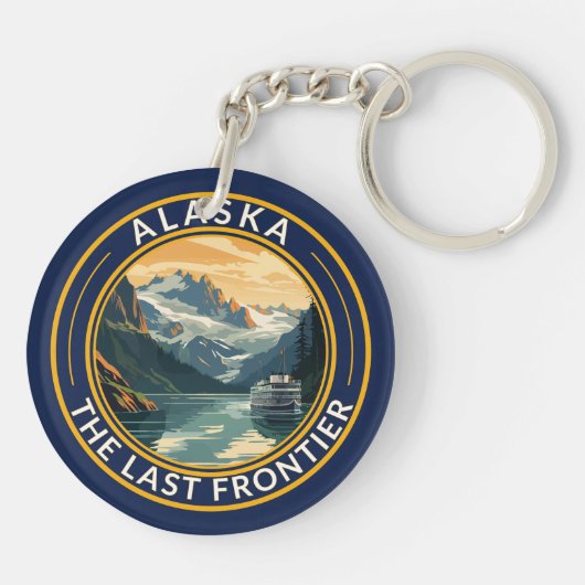 Alaska Travel Art Abzeichen Schlüsselanhänger (Rückseite)