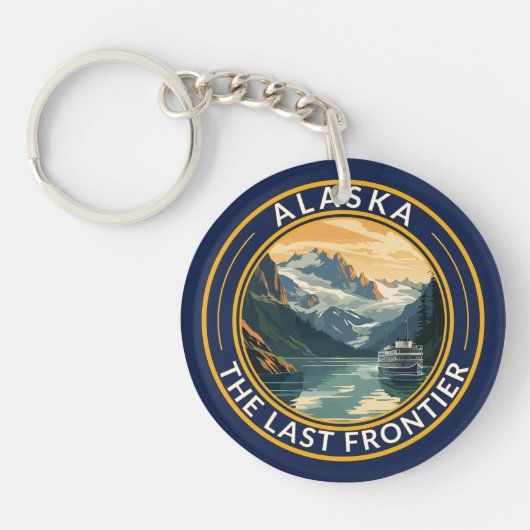 Alaska Travel Art Abzeichen Schlüsselanhänger (Vorderseite)