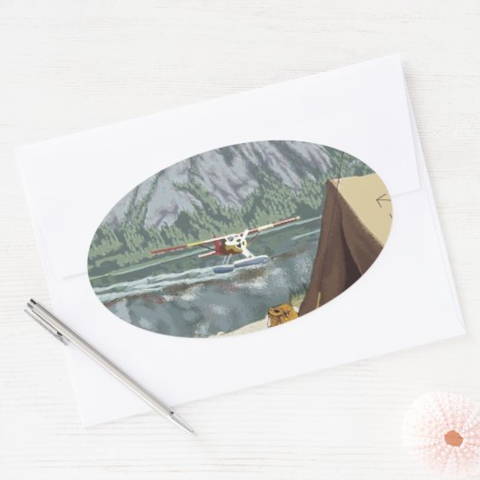 Alaska Travel Ovaler Aufkleber (Umschlag)