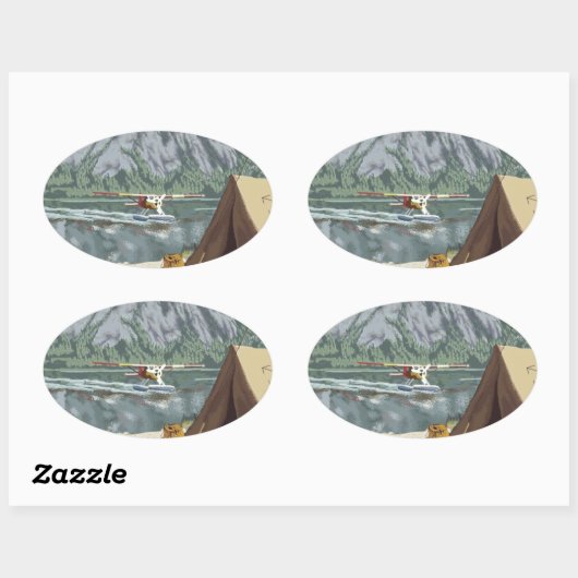 Alaska Travel Ovaler Aufkleber (Blatt)