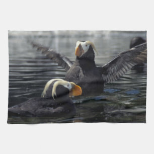 Alaska Tufted Puffins Geschirrtuch
