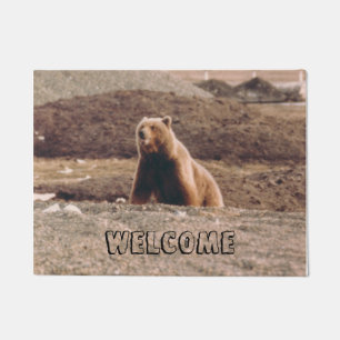 Alaska-Tundragrizzly-Willkommens-Foto gedruckt Fußmatte