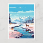 Alaska United Staaten Vintage Illustration Postkarte (Vorderseite)