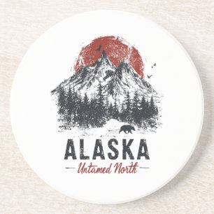 Alaska Unzähmbar Nord Bergwildnis Outdoor Getränkeuntersetzer