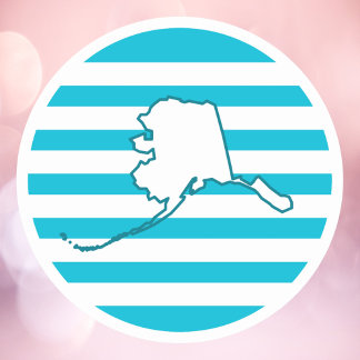 Alaska US Staat Kontur Blue Retro Circle Runder Aufkleber