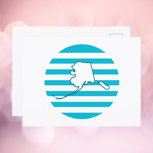 Alaska US Staat Retro Circle Blue Postkarte